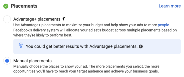 manual placements